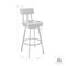 Armen Living Jinab Swivel Counter Stool in Black Metal with Gray Faux Leather 840254335226 - alternate 9